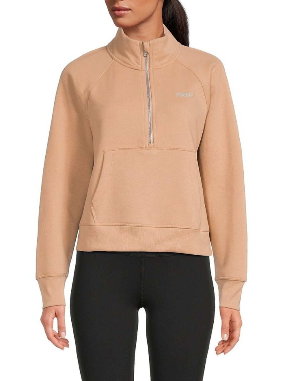 DKNY Sport Women's Mockneck Studded-Logo Half-Zip Fleece Sweatshirt Size XS